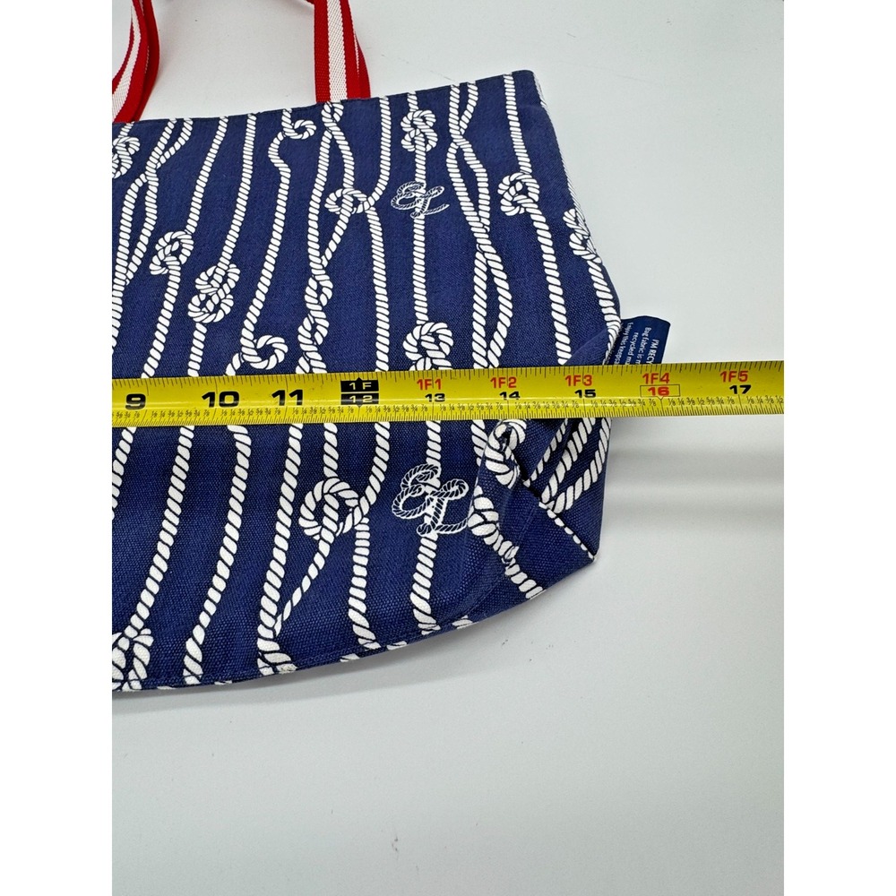 Estee Lauder Nautical Tote Bag Set of 2 – Red & Navy Rope Print Beach Bags - Picture 11 of 13